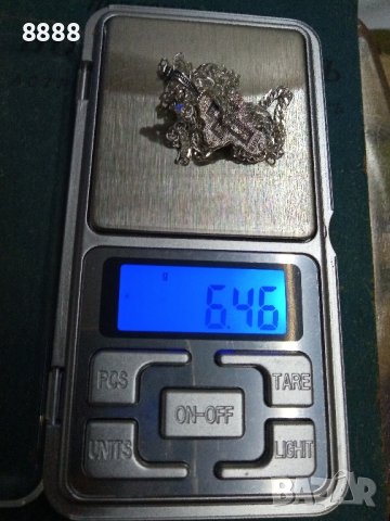 Сребърен синджир с висулка , снимка 3 - Колиета, медальони, синджири - 44088452