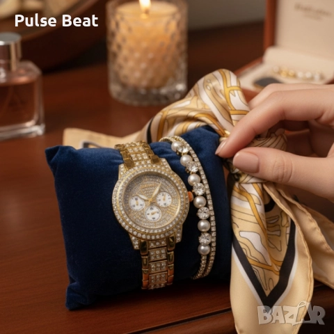 Дамски часовник с гривни – готово решение за ефектен подарък, снимка 2 - Дамски - 52056822