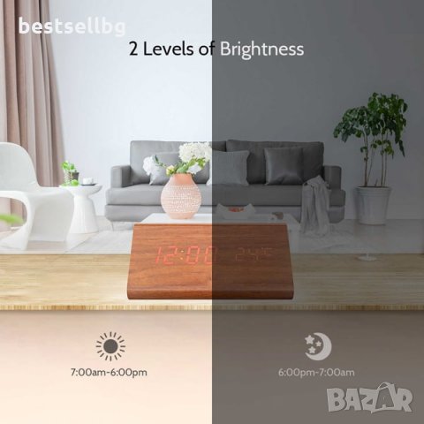 Стаен настолен електронен лед часовник големи цифри термометър на ток, снимка 3 - Други - 28967321