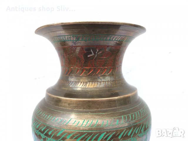 Красива бронзова ваза. №0200, снимка 4 - Антикварни и старинни предмети - 33172434