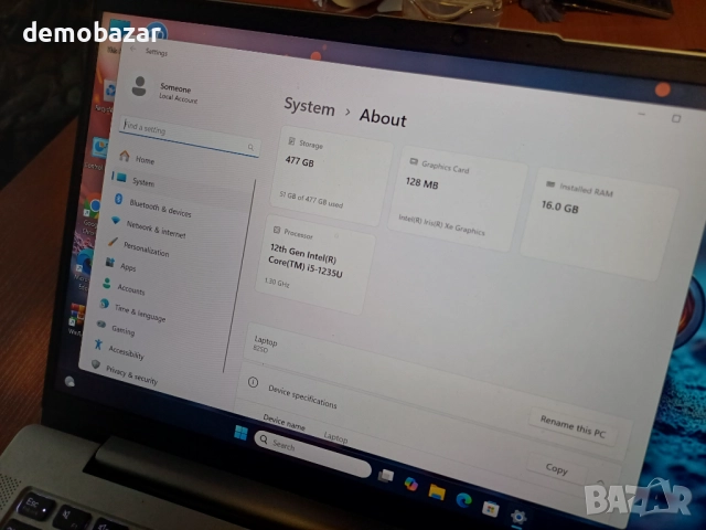 14" FHD IPS Ideapad 5 Core™ i5-1235U/16GB RAM/512GB SSD Nvme-алуминиев, снимка 7 - Лаптопи за работа - 52054939