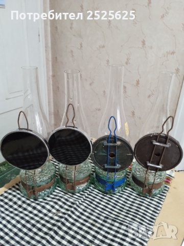 Старинни газени лампи - 4 броя, снимка 3 - Декорация за дома - 41780982