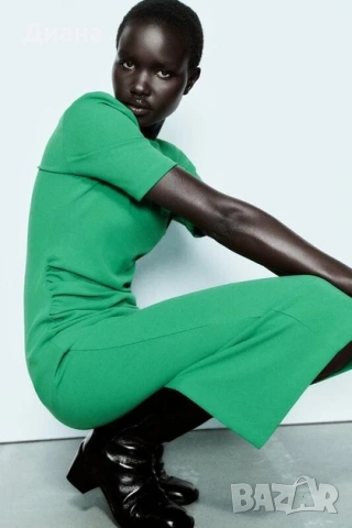 Зелена рокля Zara, снимка 7 - Рокли - 53352088