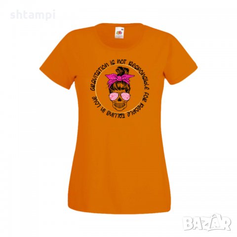 Дамска тениска Свети Валентин Gravitation is Not Responsible for People Falling in Love, снимка 4 - Тениски - 35581948