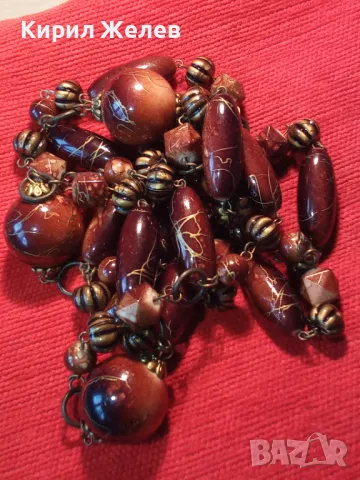 ЕФЕКТНА ЕТНО АРТ СТИЛ ХЕНД МЕЙД ОГЪРЛИЦА 25903, снимка 8 - Колиета, медальони, синджири - 47187225