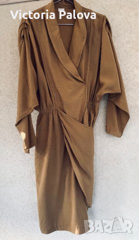 Бутикова рокля цвят горчица, снимка 2 - Рокли - 43636343