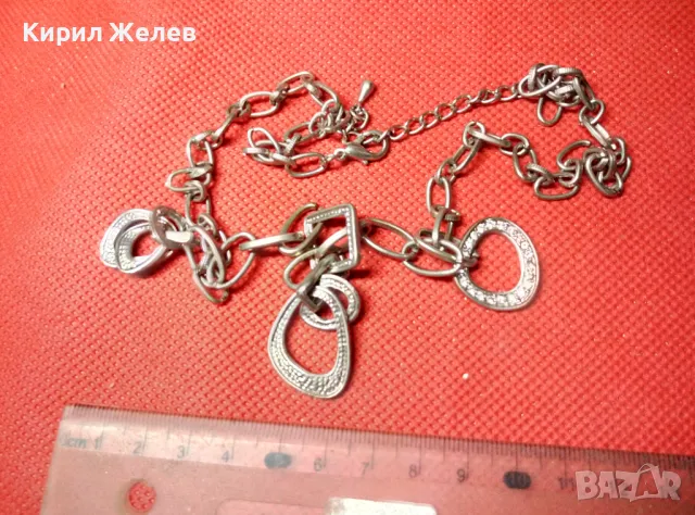 ШИКОЗНО ПОСРЕБРЕНО ФЕШЪН АРТ КОЛИЕ ОГЪРЛИЦА с ФАСЕТИРАНИ ЦИРКОНИ 47370, снимка 5 - Колиета, медальони, синджири - 47298467