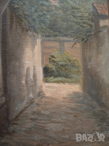 Стара картина-градски пейзаж, снимка 4 - Картини - 43929628