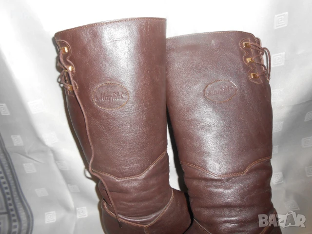 Кафеви кожени ботуши marfild, снимка 6 - Дамски ботуши - 50676894