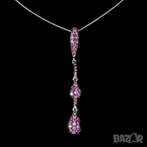 925 сребърни колиета нефрит, опал, топаз, рубин, подходящи за подарък, снимка 13 - Колиета, медальони, синджири - 51756208