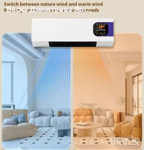 Модерна печка за стенен монтаж,за студено и топло,с двойно предназначение,LED дисплей, снимка 5 - Други - 48355896