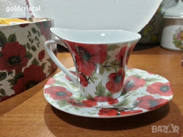 Български порцелан чаши за кафе, снимка 3 - Антикварни и старинни предмети - 43899535