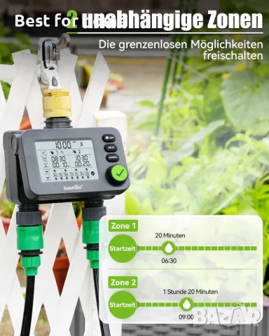 Програматор за напояване с LED дисплей RAINPOINT, снимка 2 - Напояване - 49941482