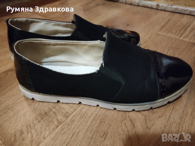 Черни велурени обувки 39 номер, снимка 1 - Дамски ежедневни обувки - 42956550
