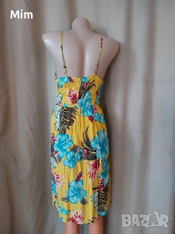 Comeng XL/XXL Жълта флорална рокля , снимка 2 - Рокли - 50671308