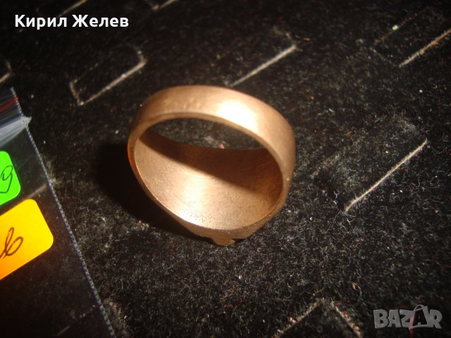 СТАРИНЕН РЪЧНО ИЗРАБОТЕН и ОРНАМЕНТИРАН МАСИВЕН БРОНЗОВ КЛАСИЧЕСКИ СТИЛ ПРЪСТЕН УНИКАТ 21709, снимка 14 - Антикварни и старинни предмети - 32552936