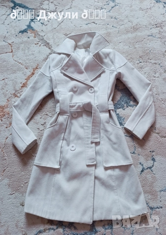Стилно бяло палто от кашмир, снимка 8 - Палта, манта - 52940854