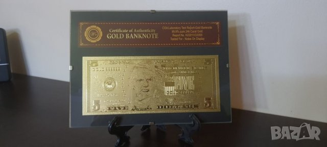 Позлатени долари в стъклена рамка и стойка, снимка 9 - Нумизматика и бонистика - 32785537
