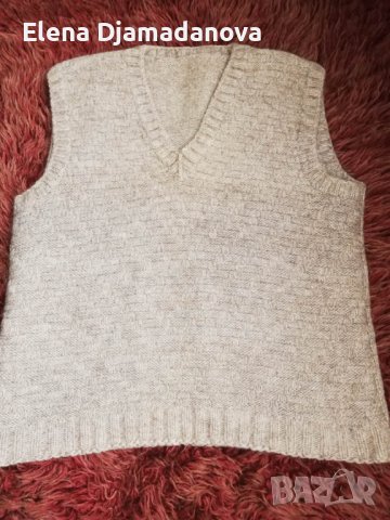 Вълнен пуловер без ръкави,мъжки+подарък 