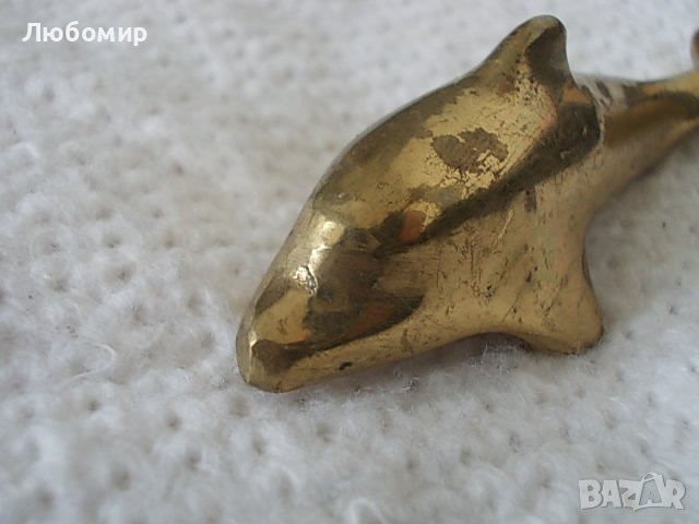 Стара бронзова фигура Делфин, снимка 2 - Антикварни и старинни предмети - 38623351