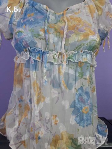 Тънка блуза в свежи цветове р-р S,M, снимка 4 - Корсети, бюстиета, топове - 33034592