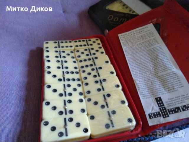 Домино марково ново 28 пула кожен калъф костни пулове 20х45мм, снимка 10 - Домино - 40000427