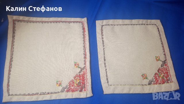 Две каренца на ленена основа, еднаква нашивка, снимка 4 - Други - 43087519