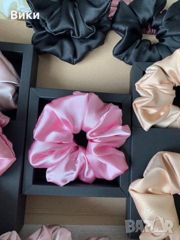 Скрънчета Скрънче Скрънчи за коса ластици за коса сатен, снимка 12 - Аксесоари за коса - 32639504