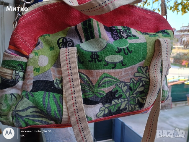 Тинейжърска арт брезентова дамска чанта, снимка 3 - Чанти - 52642487