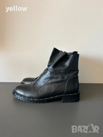 Черни боти естествена кожа , снимка 2 - Дамски боти - 53195936