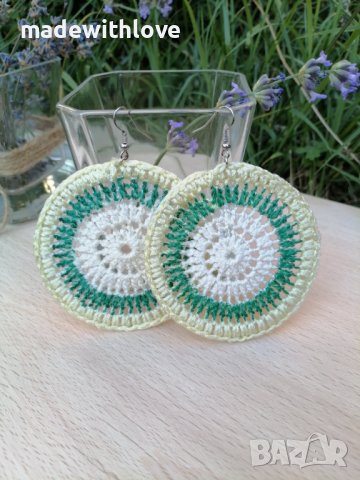 Ръчно изработени обеци плетиво, снимка 2 - Обеци - 43246162