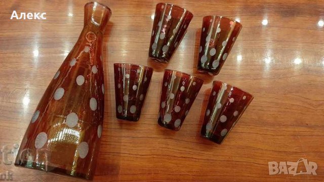 Стар сервиз за ракийка–Ръчно изработен, Отличен!