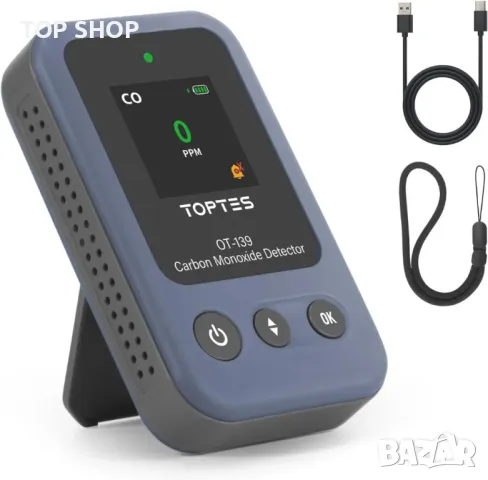 TOPTES OT-139 Преносим детектор за въглероден окис, звукови и визуални сигнали, 0-1000ppm - син