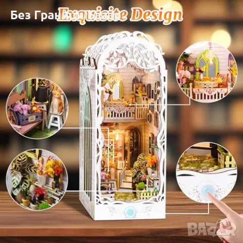 Нова 3D DIY миниатюрна къща с LED светлини - комплект за сглобяване, снимка 2 - Други - 47369105