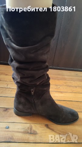 Vero cuoio италиански високи ботуши естествен велур и кожа н.39 и 1/2, снимка 4 - Дамски ботуши - 44130840