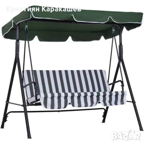 Триместна градинска люлка със сенник, снимка 4 - Градински мебели, декорация  - 50472650