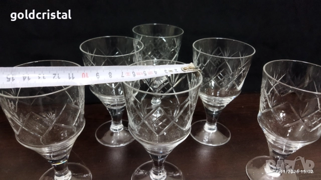 кристални чаши, снимка 3 - Антикварни и старинни предмети - 20115696