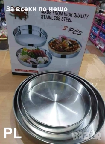 Комплект 3 бели тенджери + 3 алпака тави Код P1808, снимка 2 - Съдове за готвене - 53001982