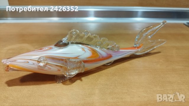 Стара стъклена риба, фигура, мурано, снимка 2 - Други - 38025162