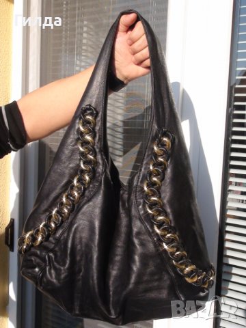 черна чанта Michael Kors естествена кожа
