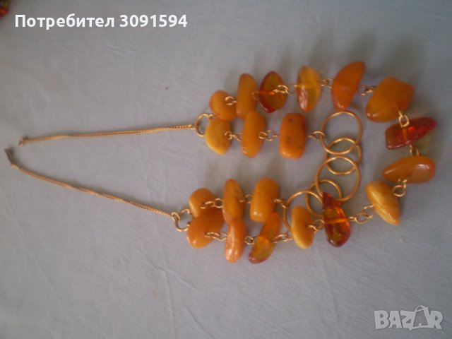 ссср колие от кехлибар със позлатa, снимка 7 - Антикварни и старинни предмети - 36964046