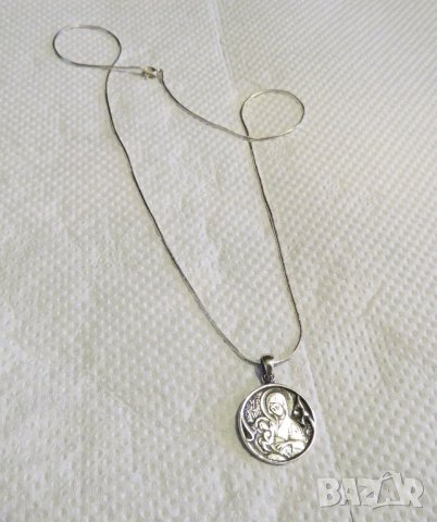 Стар сребърен медальон Дева Мария, богородица Млекопитателка - при трудно раждане сребро, снимка 2 - Колиета, медальони, синджири - 33292553