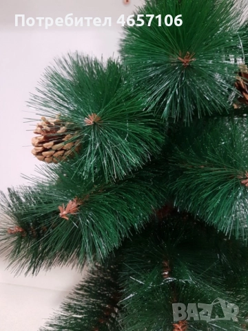 Елха естествено зелена с шишарки, снимка 2 - Изкуствени цветя - 52494037