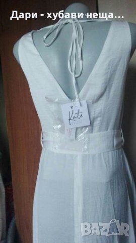 Бяла дълга официална рокля❤S/M,M❤арт.4076, снимка 6 - Рокли - 33280102