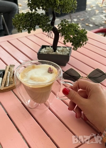 Стъклена чаша за кафе с двойно дъно 200ml