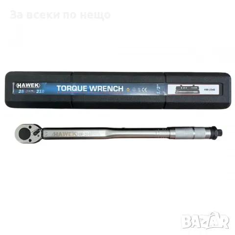 Динамометричен ключ 1/2″ 28 – 210 Nm + комплект вложки (17, 19, 21 мм) + удължител 125 мм HAWEK, снимка 2 - Други инструменти - 50346821
