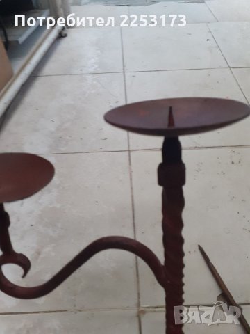 Свещник ковано желязо и стар инструмент, снимка 3 - Декорация за дома - 32908289