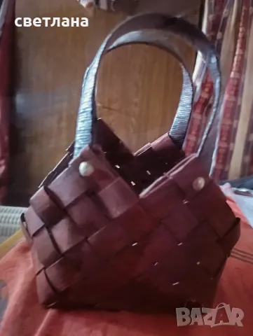 малка кошница плетена с 2 дръжки, снимка 5 - Други - 48535481