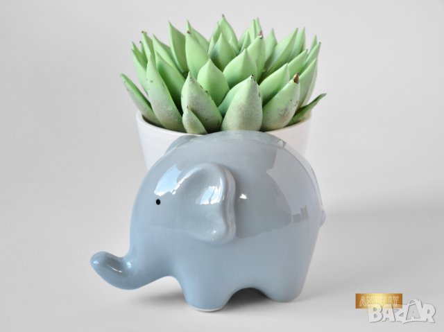 Декоративна кашпа с форма на слон / Подарък за нова стая/ Кашпа-слон / Подарък за любител на слонове, снимка 2 - Декорация за дома - 40513300