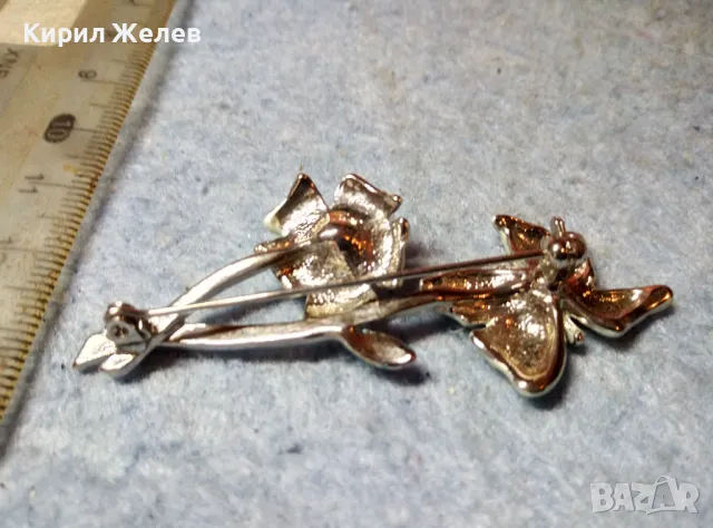 ПРЕКРАСНА НЕЖНА СРЕБРИСТА ФЛОРАЛНА АРТ БРОШКА ЦВЕТЕ 48880, снимка 4 - Други - 48160300